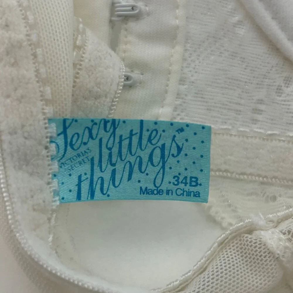 Victoria's Secret Ivory Lace Corset Bra 34B Underwire Coquette Sexy Lil Things